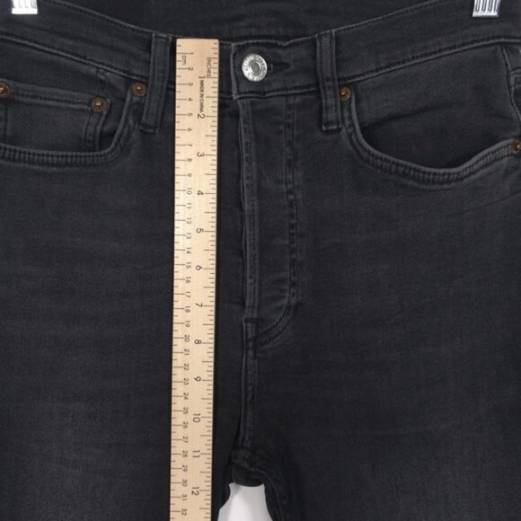 RE/DONE Women's Jeans Size 28 LIVEINBLK Raw Hem Black Button Fly 196-3WHRAC‎ - Picture 4 of 11